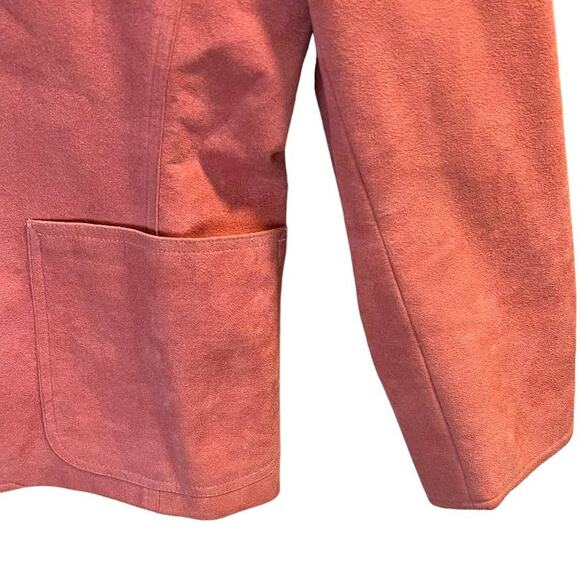 Blassport Vintage Ultra Suede Button Front Blazer Jacket Pink Sz 12 Long Sleeve - Picture 5 of 11